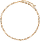 Amina Muaddi Gold Tennis Necklace
