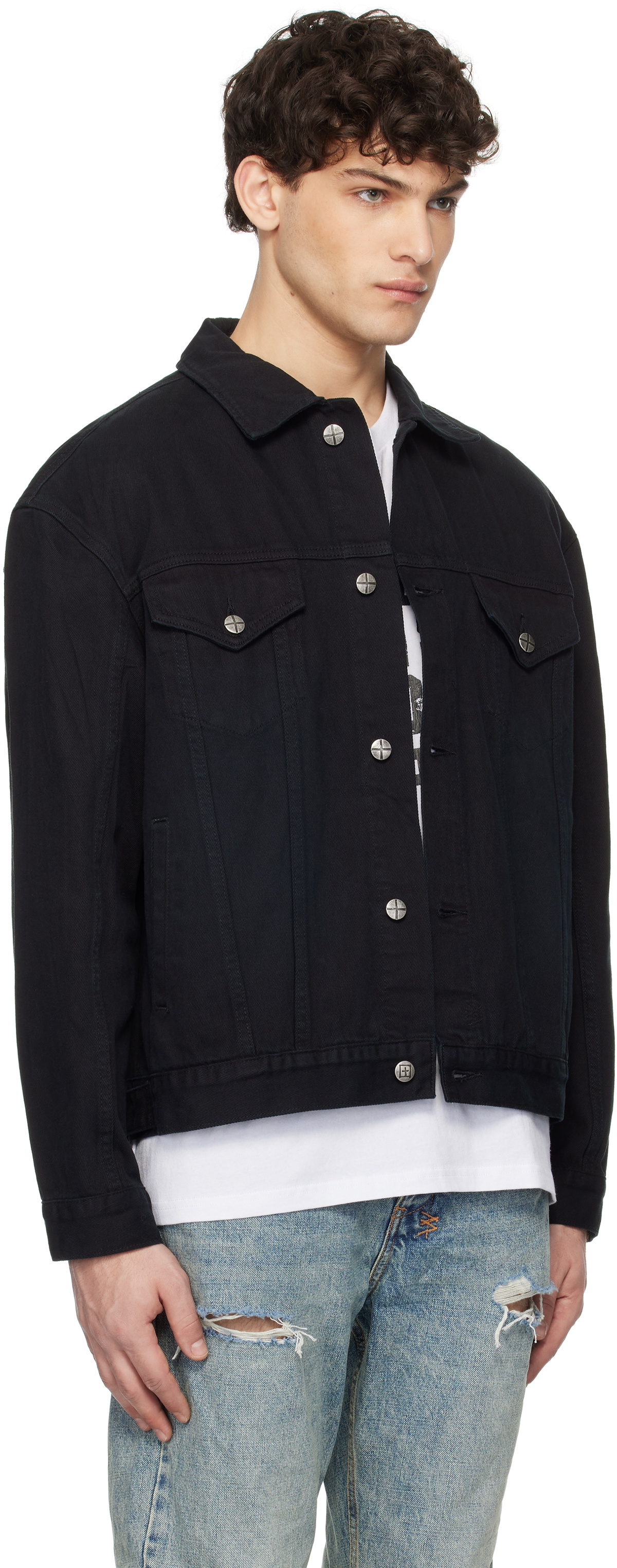 Ksubi Black Oh G Replica Eagle Denim Jacket