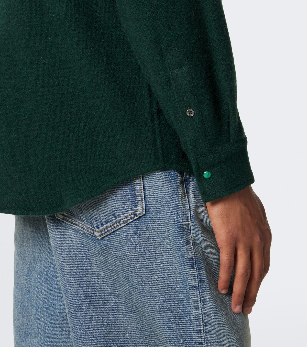 God's True Cashmere Cashmere shirt with malachite
