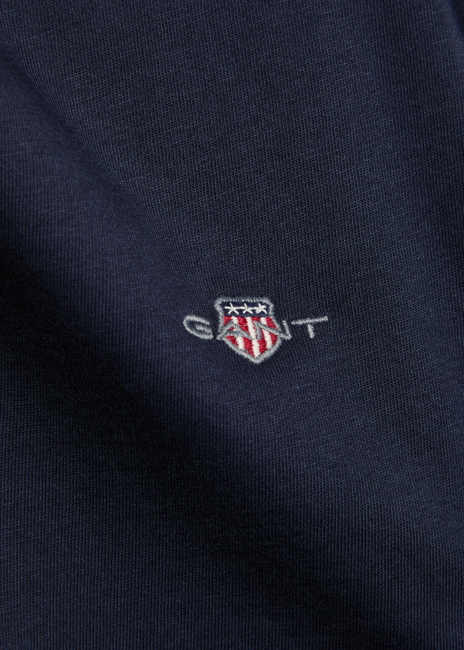 Gant Logo-embroidered Cotton T-shirt Navy