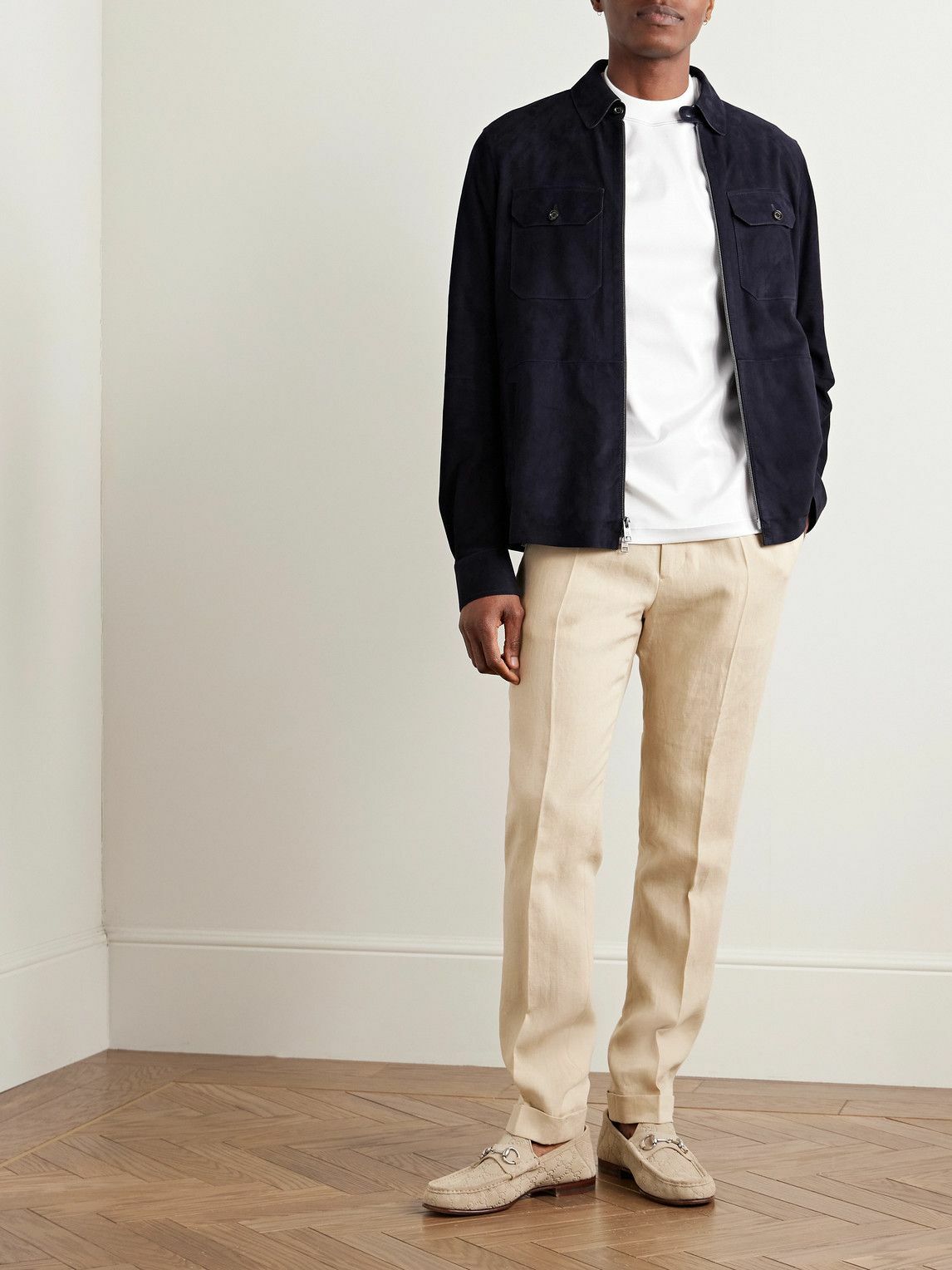 Ralph Lauren Purple label - Suede Bomber Jacket - Blue
