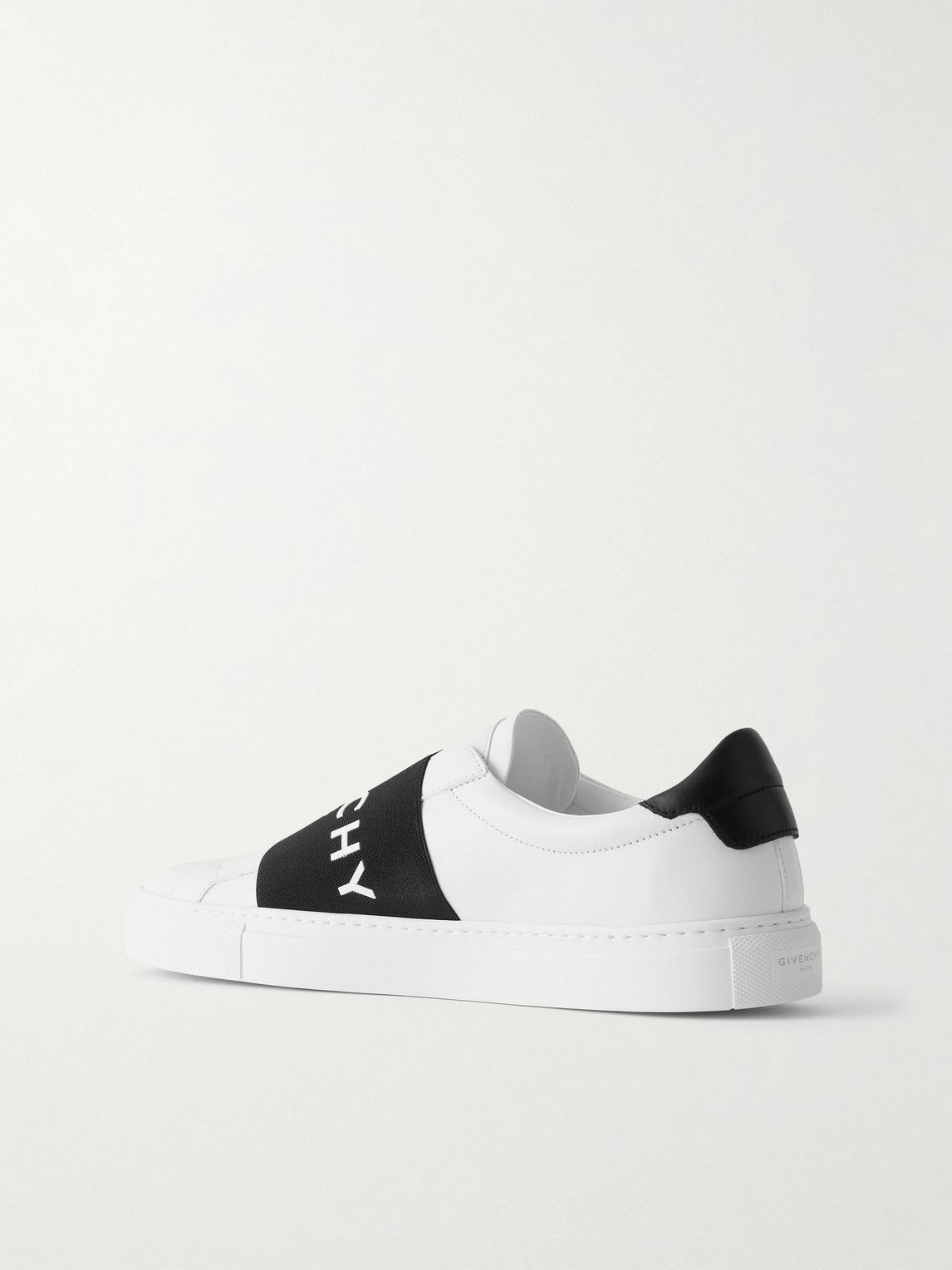 Givenchy - Urban Street Logo-Appliquéd Webbing-Trimmed Leather Slip-On Sneakers - White