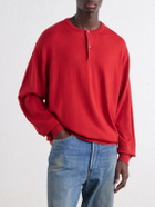 A.PRESSE - Wool Henley Sweater - Red
