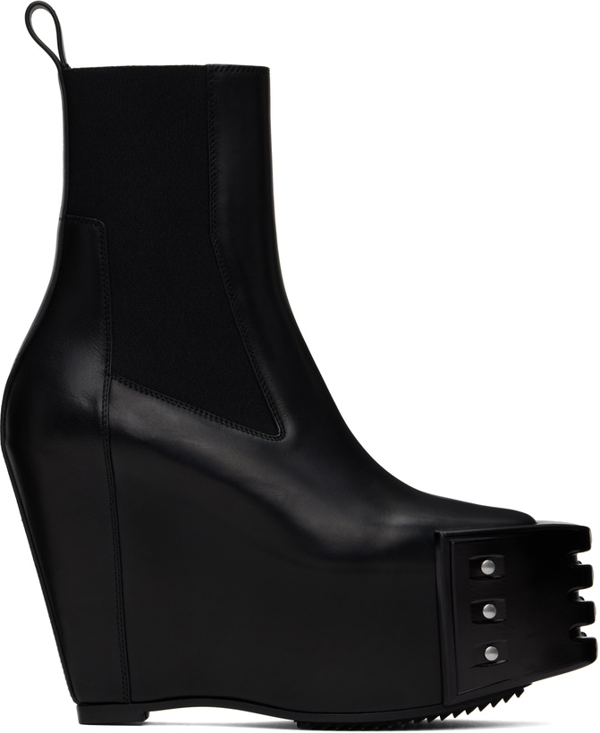 Photo: Rick Owens Black Porterville Grilled Wedge Beatle Chelsea Boots
