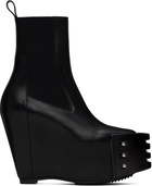 Rick Owens Black Porterville Grilled Wedge Beatle Chelsea Boots