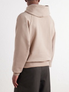 AMI PARIS - Logo-Embossed Cotton-Jersey Hoodie - Neutrals