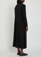 Eileen Fisher Turtle-neck Jersey Midi Dress Black