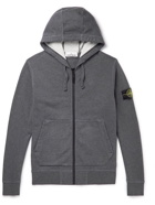 Stone Island - Logo-Appliquéd Cotton-Jersey Zip-Up Hoodie - Gray