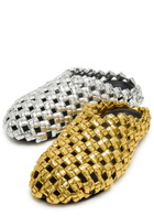A.W.A.K.E Mode Mismatched Metallic Leather Mules Gold
