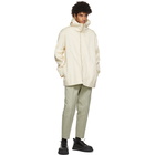 Jil Sander Off-White Cotton Gabardine Hooded Coat