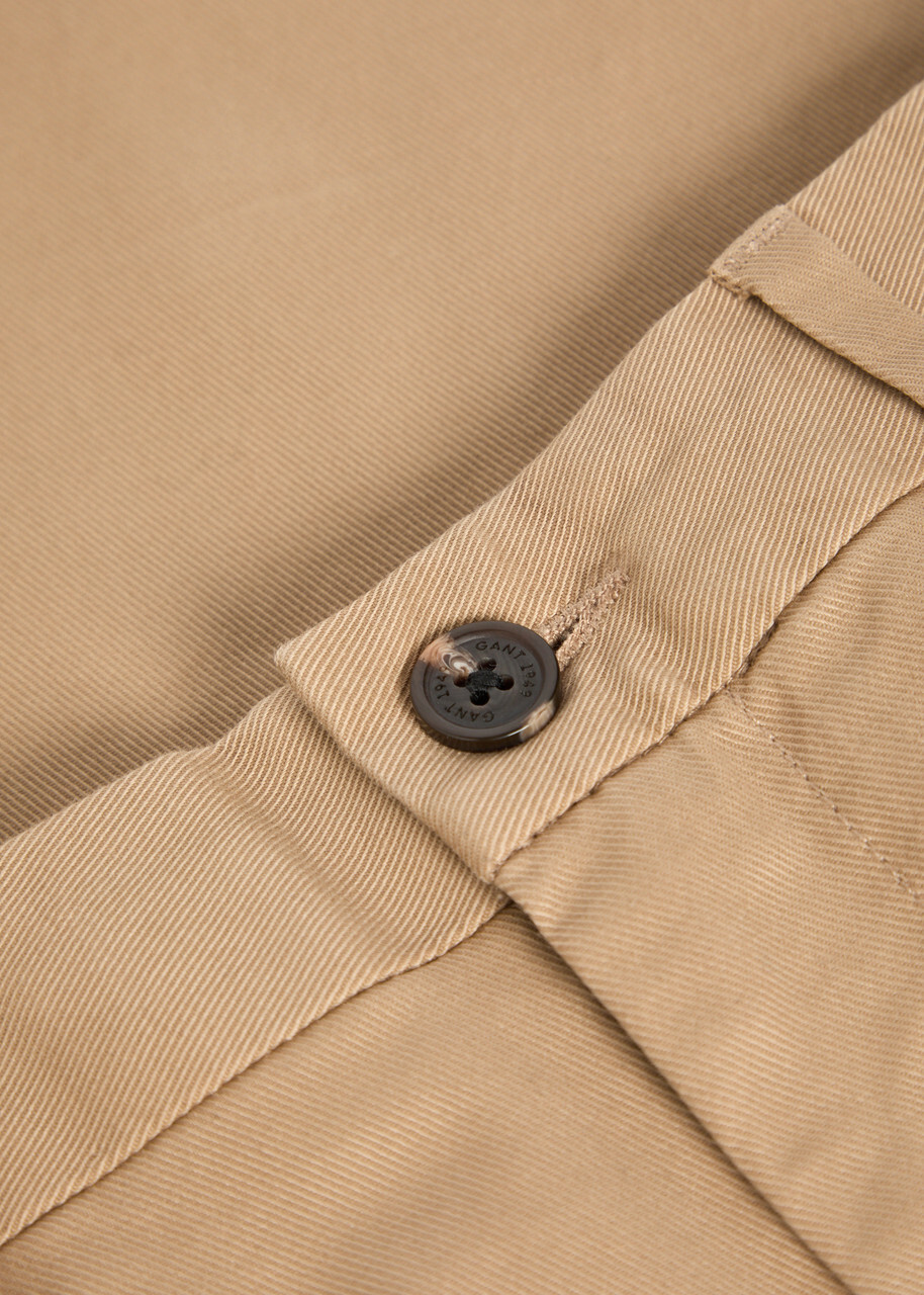Gant Straight-leg Stretch-cotton Chinos Khaki