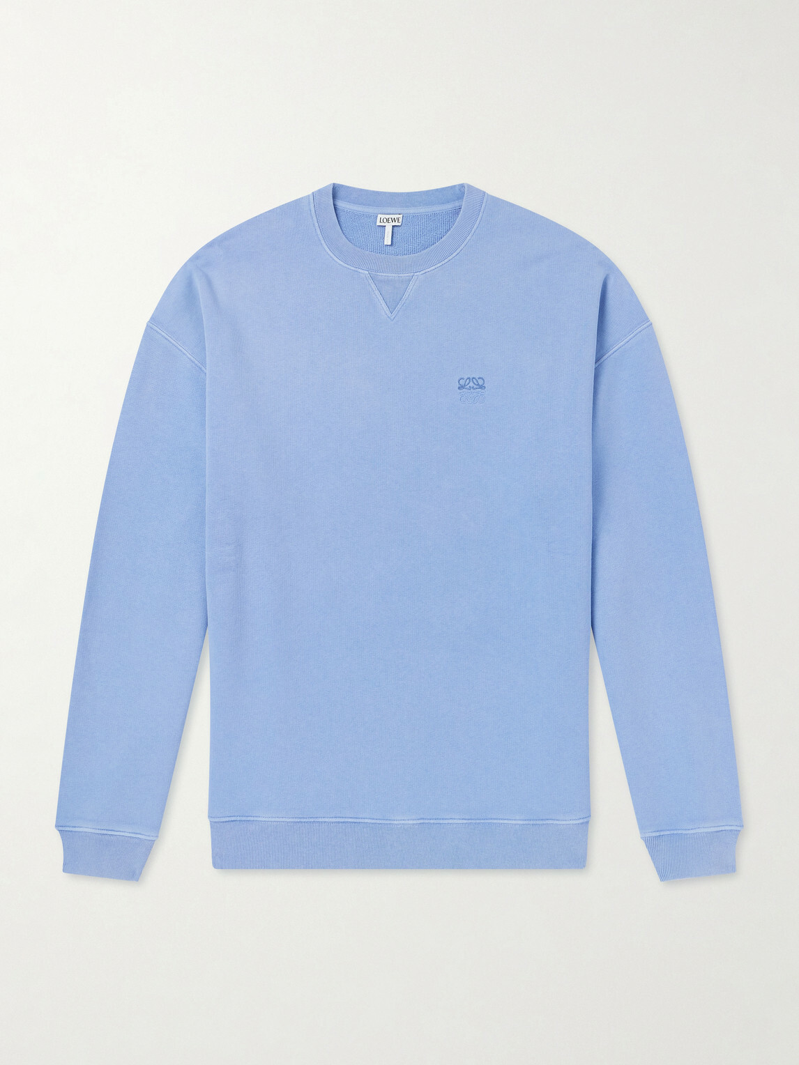 LOEWE - Anagram-Embroidered Cotton-Jersey Sweatshirt - Blue
