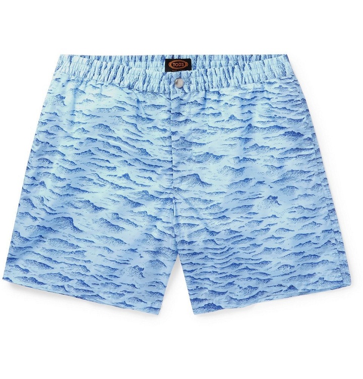 Photo: Tod's - Mid-Length Printed Swim Shorts - Blue
