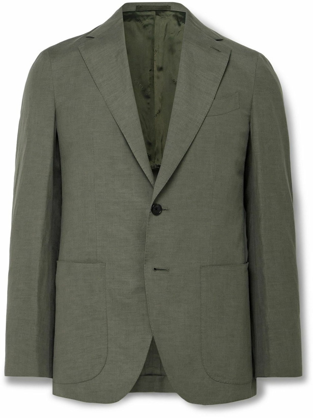 Photo: Caruso - Aida Silk and Linen-Blend Suit Jacket - Green