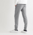 MONCLER - Slim-Fit Tapered Logo-Embroidered Loopback Cotton-Jersey Sweatpants - Gray