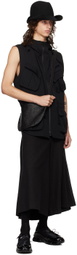 YOHJI YAMAMOTO Black Gabardine Hooded Vest