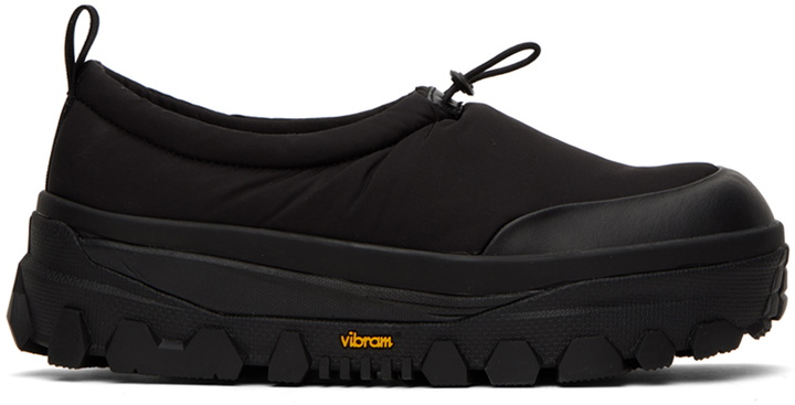 Photo: AMOMENTO Black Padded Platform Slippers