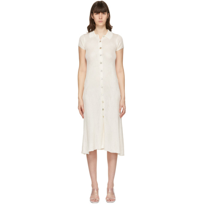 Photo: Calle Del Mar Off-White Knit Ribbed Long Dress