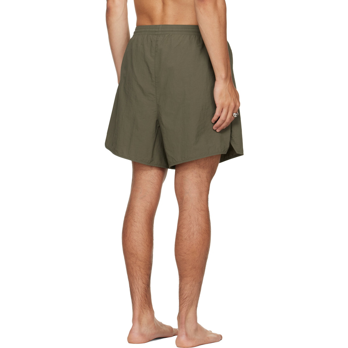Fear of God ESSENTIALS Khaki Logo Patch Swim Shorts