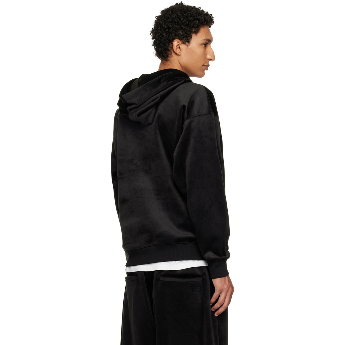 Y-3 Black Velvet Corduroy Hoodie