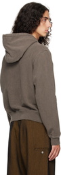Omar Afridi Brown Shabby Full Zipped Hoodie