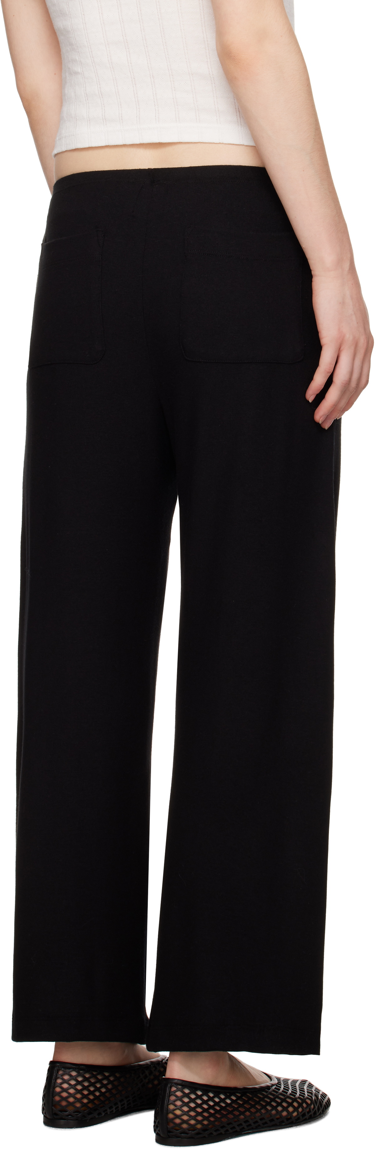 LESET Black Lauren Crop Drawstring Lounge Pants