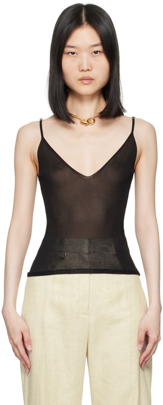 Photo: JACQUEMUS Black La Casa 'La maille Spallina' Tank Top