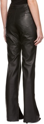 Olēnich Black Faux-Leather Trousers