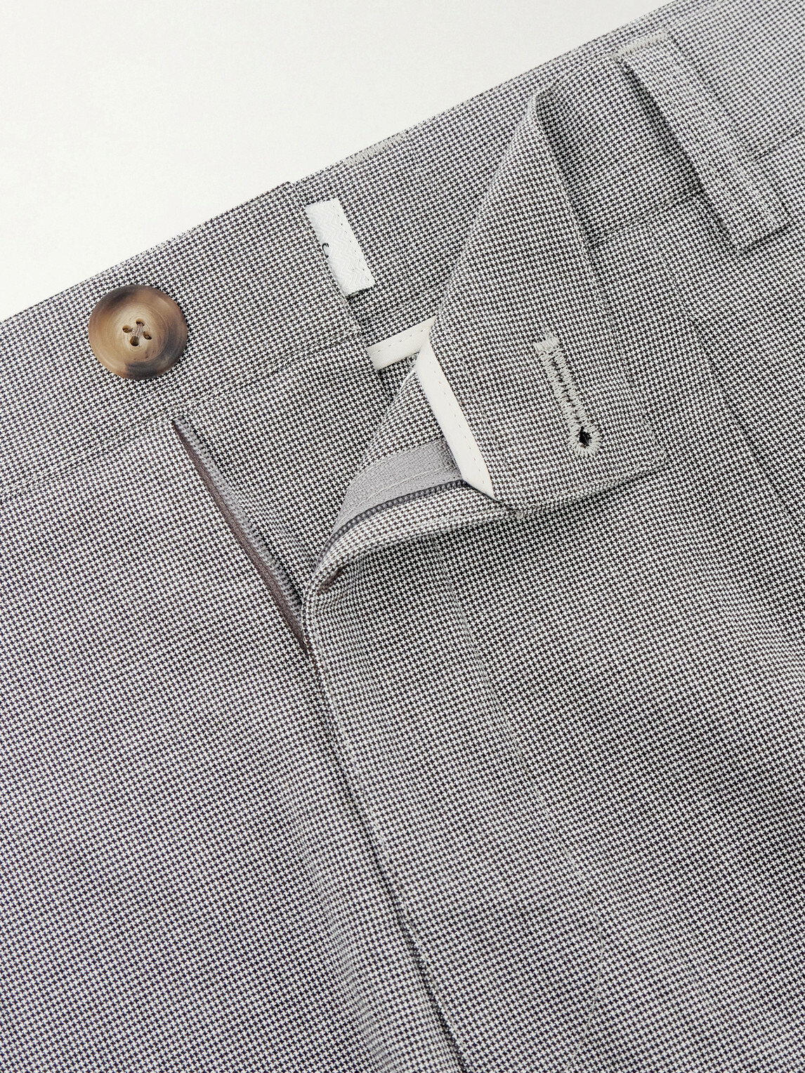 Oliver Spencer - Morton Straight-Leg Pleated Checked Cotton-Blend Suit Trousers - Gray