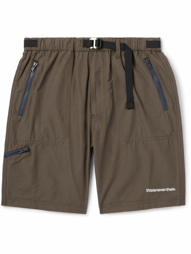 Photo: thisisneverthat - Hiking Straight-Leg Belted Cotton-Blend Shorts - Brown
