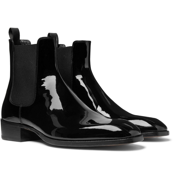 Photo: TOM FORD - Hainaut Patent-Leather Chelsea Boots - Black