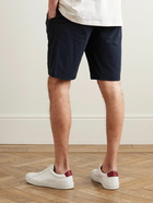 Paul Smith - Straight-Leg Grosgrain-Trimmed Cotton-Jersey Drawstring Shorts - Blue