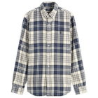 Polo Ralph Lauren Men's Button Down Check Shirt in Off White/Navy