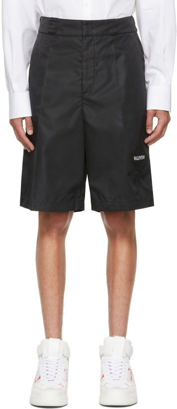 Photo: Valentino Black Nylon Garden Bermuda Shorts