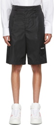 Valentino Black Nylon Garden Bermuda Shorts