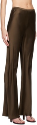 Silk Laundry Brown Bias Cut Lounge Pants