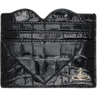 Vivienne Westwood Black Croc Heart Card Holder