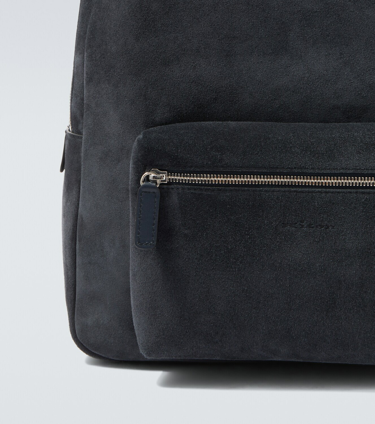 Kiton Leather-trimmed suede backpack