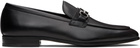 Ferragamo Black Gancini Ornament Loafers