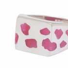Ellie Mercer Women's Multi Piece Ring in Silver/Pink