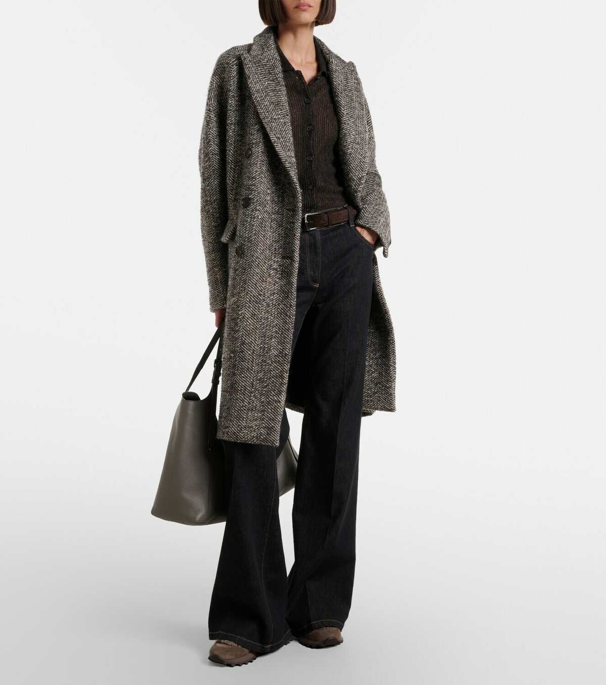 Brunello Cucinelli Monili shearling-trimmed suede sneakers