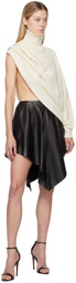 ALAÏA Off-White Asymmetrical Cape Turtleneck