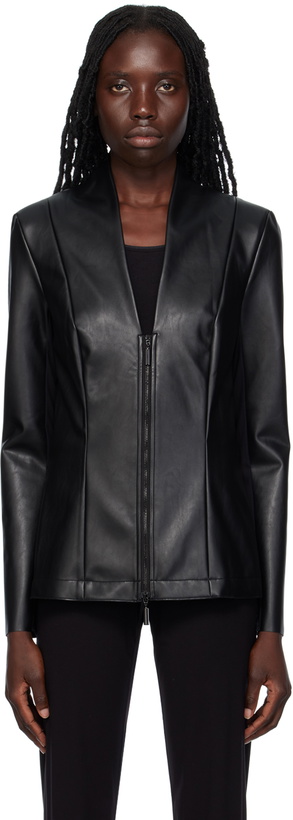 Photo: Wolford Black Jenna Faux-Leather Jacket