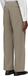 YOKE Beige 1-Pleat Trousers