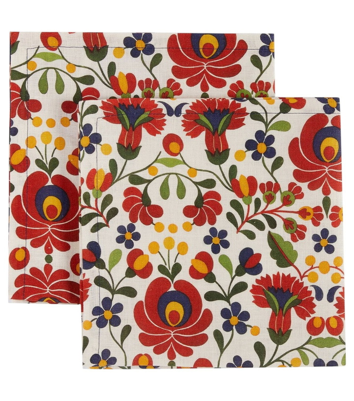 Photo: La DoubleJ Windflower Large set of 2 linen napkins