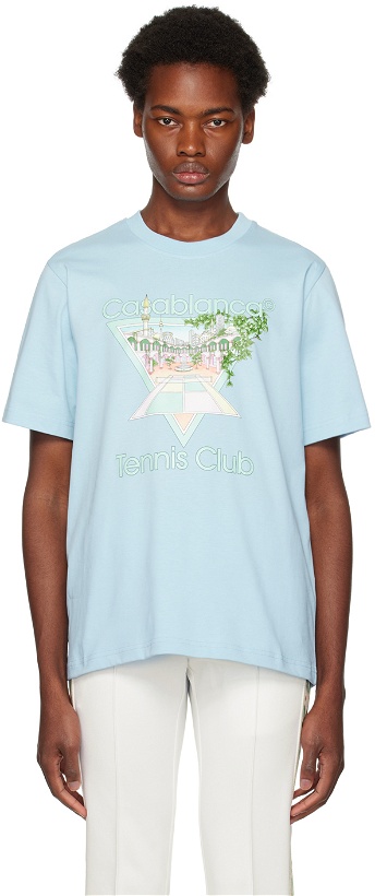 Photo: Casablanca Blue Tennis Club Icon T-Shirt