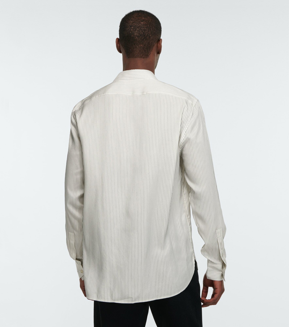 トップス saint laurent paris silk stripe shirt Saint Laurent Shirt in Striped Silk Satin | Saks Fifth Avenue