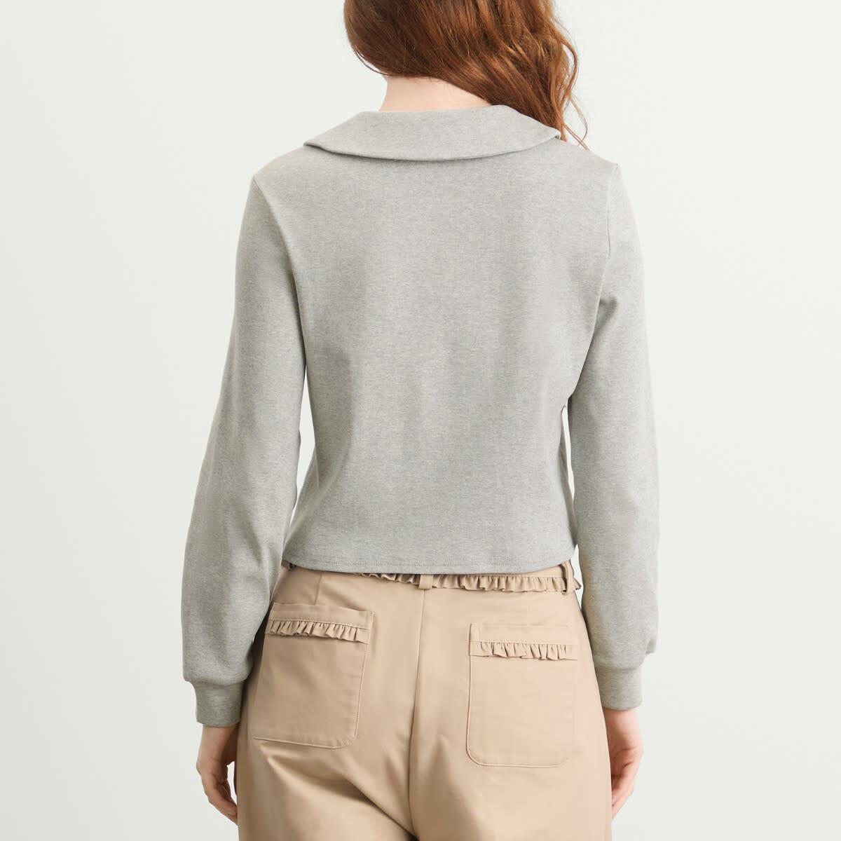 My Mum Made It Women's Polo Long Sleeve Top in Grey