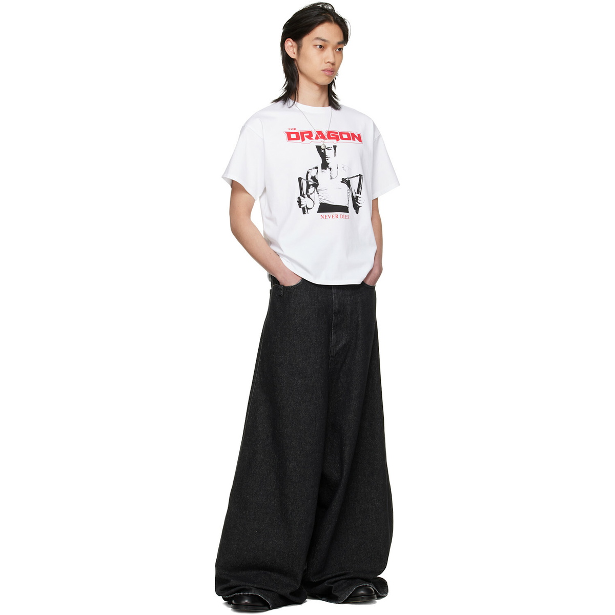 LU'U DAN BRUCE LEE x LỰU ĐẠN White Athletic T-shirt