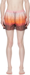 Paul Smith Orange Check Swim Shorts